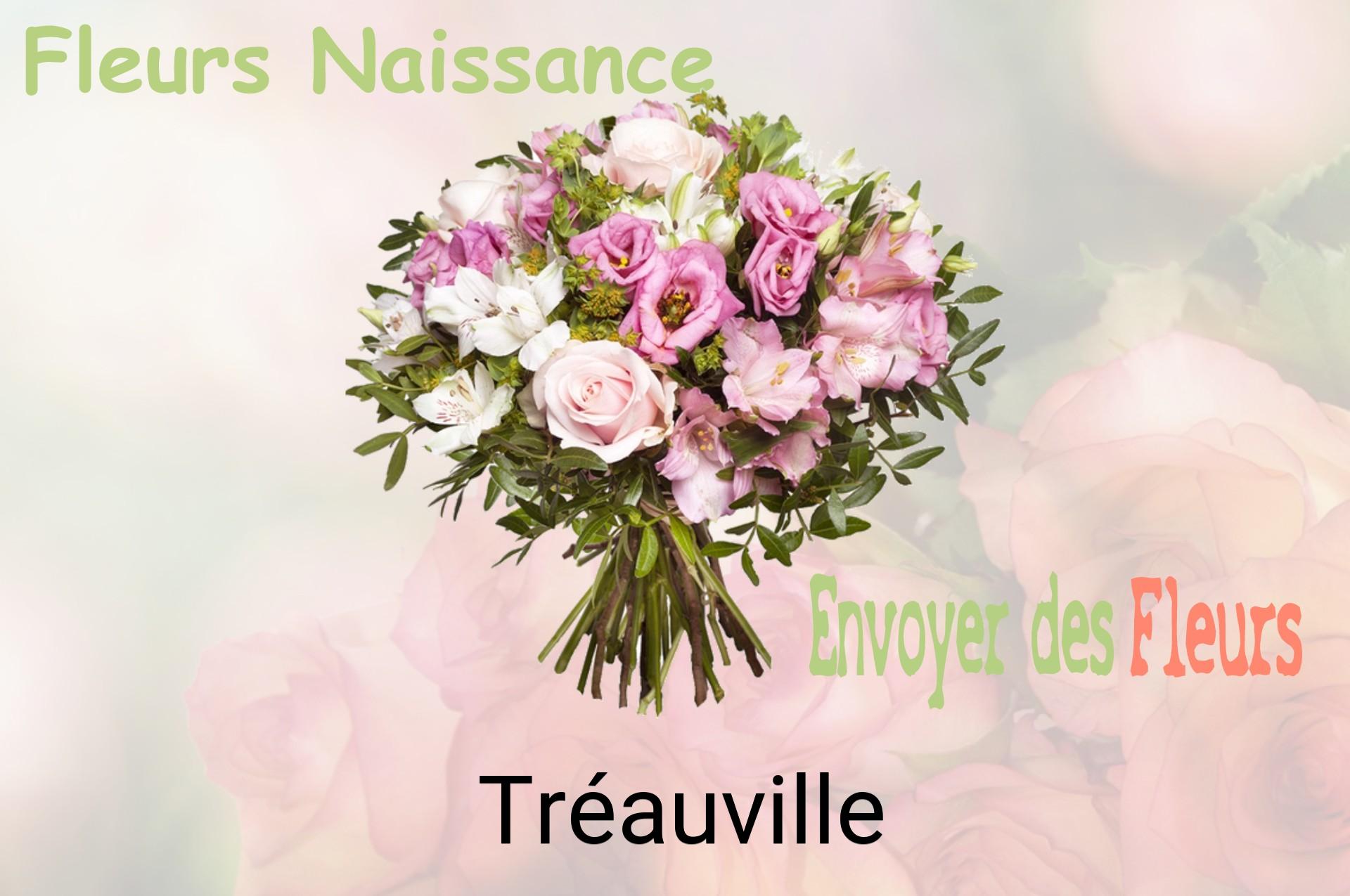 Bouquet de fleurs de naissance livré à Tréauville