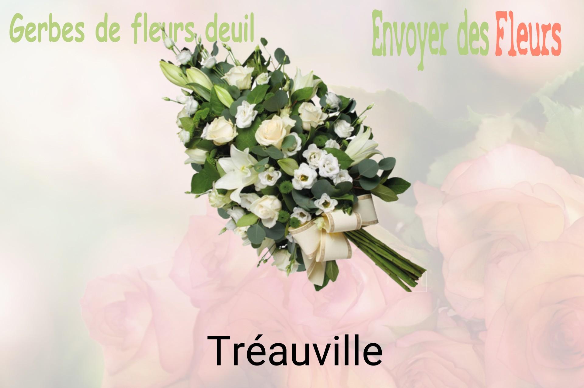 Gerbe de fleurs de deuil livrée à Tréauville